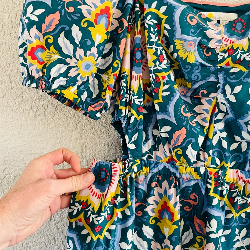 Boden Florence Cut Out Midi Dress in Green Multi Color Print size 8 - Picture 16 of 16